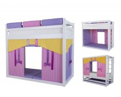 Кровать чердак для девочки с игровой зоной Жасмин