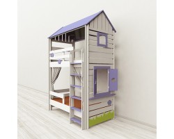 Кровать двухярусная игровая Домик