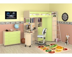 Кровать-чердак Теремок М-85