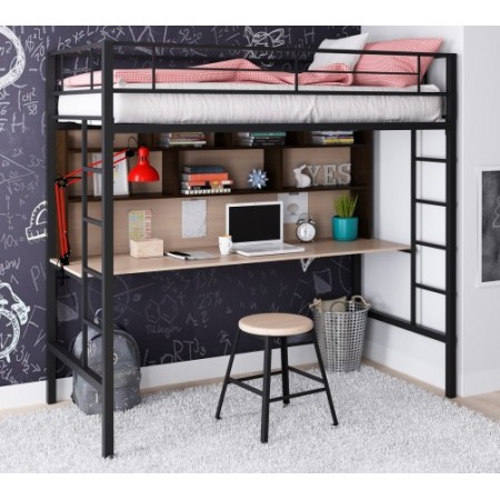 Кровать-чердак Севилья - 1.2 с рабочей поверхностью, Формула Мебели