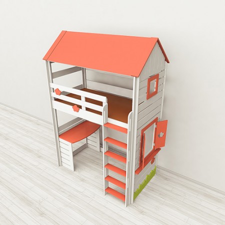 Кровать-чердак детская игровая кровать Домик 2, Бэби-Мебель