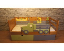 Кровать грузовик из массива сосны