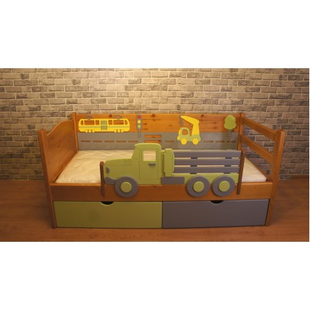 Кровать грузовик из массива сосны, Bambini Letto