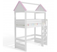 Кровать чердак Домик Нежность 2Т высокая 