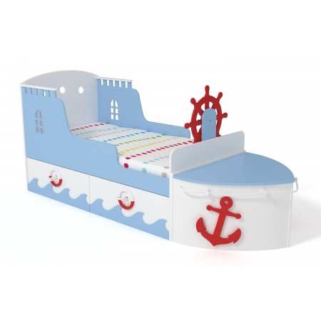 Кровать детская игровая Корабль голубой, Bambini Letto