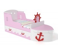 Кровать детская игровая Корабль розовая