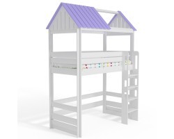 Кровать чердак Домик Нежность 1К высокая