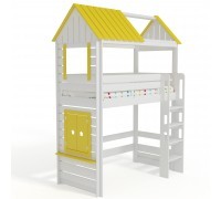 Кровать чердак Домик Нежность 1К+ С крышей и окном