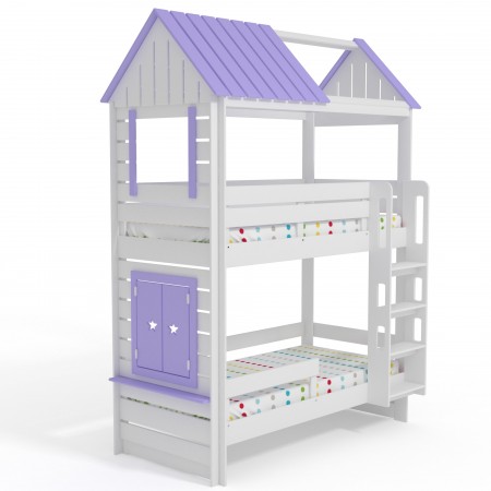 Кровать Домик Нежность 2К+ двухъярусная, Bambini Letto