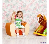 Мягкое детское кресло Котенок Бежевый+Оранжевый