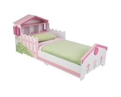 Детская кровать Кукольный домик с полочками