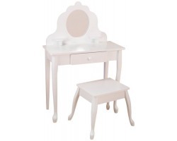 Белый туалетный столик из дерева для девочки "Модница" (White Medium Vanity & Stool)