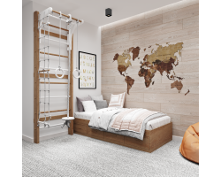 Спортивный комплекс и кровать из массива дуба