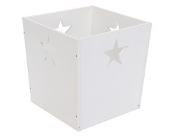 Деревянный ящик для игрушек, белый со звездочкой
