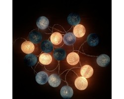 Тайская гирлянда бело-голубая