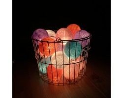 Тайская гирлянда бирюзово-розово-фиолетовая