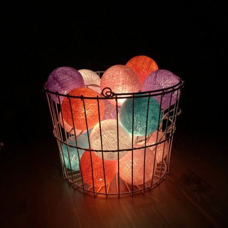 Тайская гирлянда бирюзово-розово-фиолетовая, VamVigvam