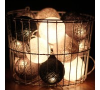 Тайская гирлянда черно-серая