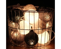 Тайская гирлянда черно-серая