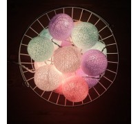 Тайская гирлянда мятно-розово-фиолетовая