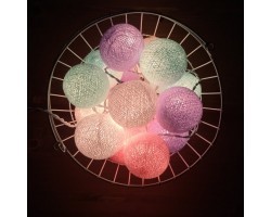 Тайская гирлянда мятно-розово-фиолетовая