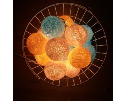 Тайская гирлянда желто-бирюзовая