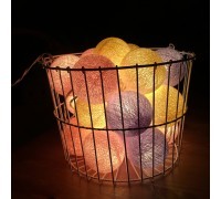 Тайская гирлянда желто-розово-фиолетовая