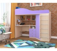 Кровать чердак «Кадет 1» с металлической лестницей