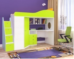 Кровать чердак «Кадет 1» с универсальной лестницей